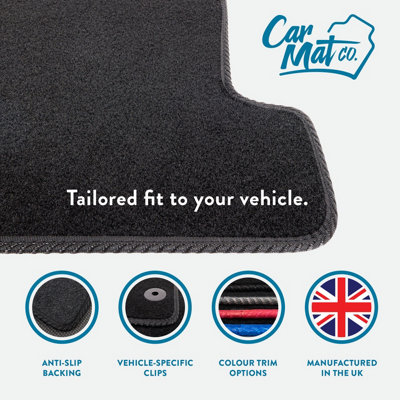 Fully Tailored Deluxe Car Mats To Fit Land Rover Discovery Sport 2015-2020 - 4 Piece - Black Carpet - Black Trim - Heavy Duty Heel Pad - 20-3489