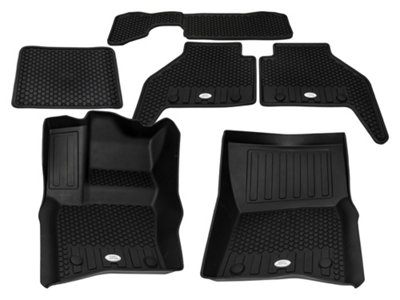 Land Rover Genuine Floor Mats Rubber Set LHD Black For Defender 7 Seater 2020-On