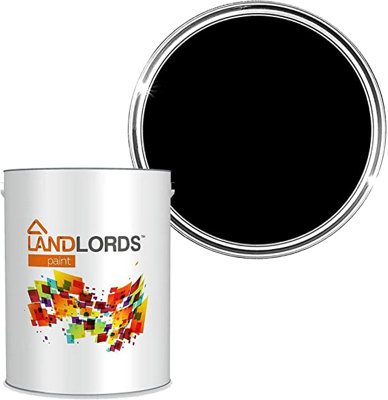 Landlords Anti Damp Paint Black Matt Smooth Emulsion Paint 1L
