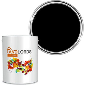 Landlords Anti Damp Paint Black Matt Smooth Emulsion Paint 5L