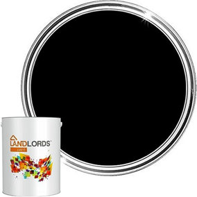 Landlords Anti Damp Paint Satin Black Matt Smooth Emulsion Paint 1L