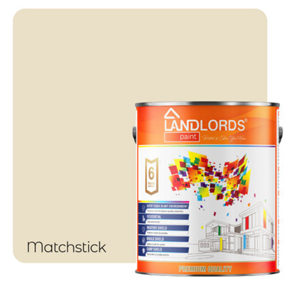 Landlords Paint - Anti-Condensation Paint - Stops Condensation on Walls & Ceilings - Matchstick - 5L