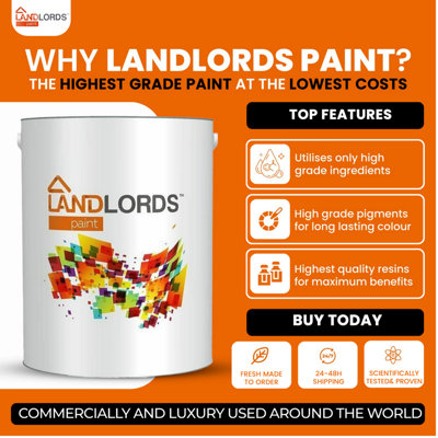 Landlords Paint - Barn Paint - Weatherproof Protection for Wood & Metal - Terracotta - 2.5L