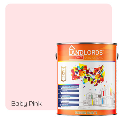 Landlords Paint - Eggshell Paint - Durable, Low Sheen Interior Finish - Baby Pink - 10L