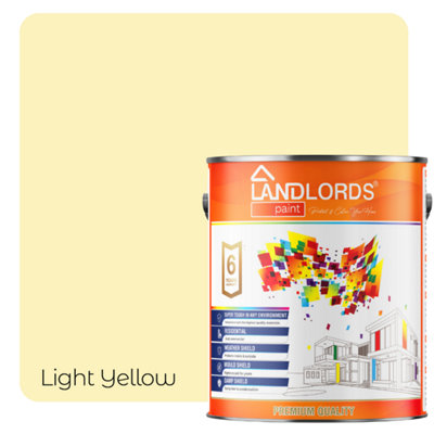 Landlords Paint - Eggshell Paint - Durable, Low Sheen Interior Finish - Light Yellow - 5L