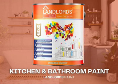 Landlords Paint - Kitchen & Bathroom Paint - Mould Resistant, Washable & Durable - Baby Pink - 10L