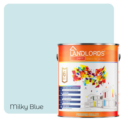 Landlords Paint - Masonry Paint - Best Weatherproof Exterior Wall Protection - Milky Blue - 10L