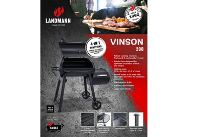 Landmann Vinson 200 Smoker Barbecue Black DIY at B Q