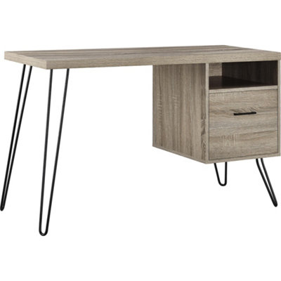 Landon Retro Desk in Distressed Grey Oak