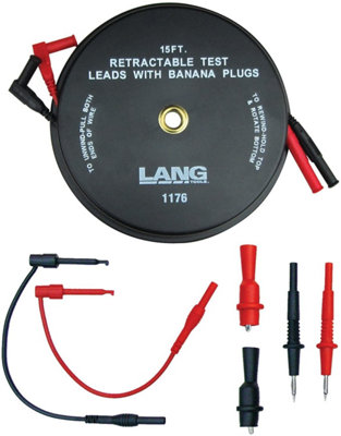 Lang Tools 7Pc Retractable Test Leads Set 15Ft