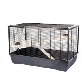 Langham XL Rat Hamster Small Animal Cage - 100 x 54 x 61 - Black
