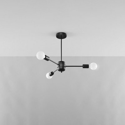 Lango Steel Black 3 Light Classic Chandelier