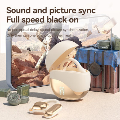 Translator Earbuds ベージュ フック型 Language Translator Earbuds Wireless AI Headphones 144 Languages