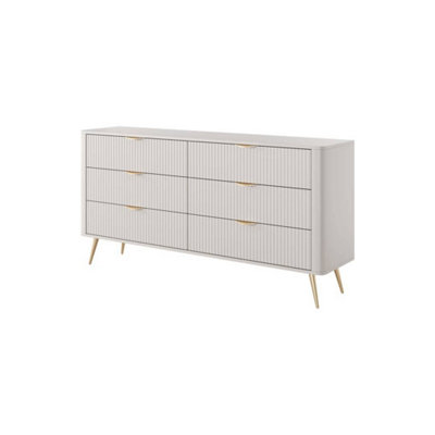 Lante Stylish Beige Chest of Drawers 1630mm H810mm D380mm with Six ...