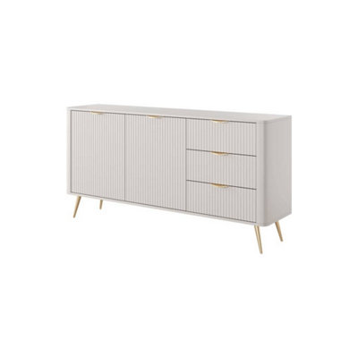 Lante Stylish Beige Sideboard Cabinet 1630mm H810mm D380mm with Two Doors, Two Shelves, and Three Drawers