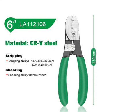 LAOA LA112106 heavy duty cable cutter and stripper wire cutter sizes 170mm