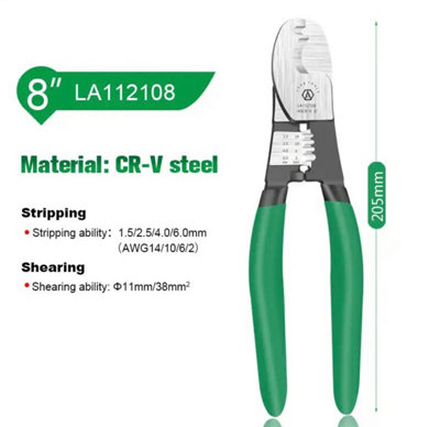 LAOA LA112108 heavy duty cable cutter and stripper wire cutter sizes 205mm