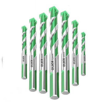 LAOA masonry tile drill bits set 7 pcs sizes 3-12mm Super Hard Alloy Twist steel