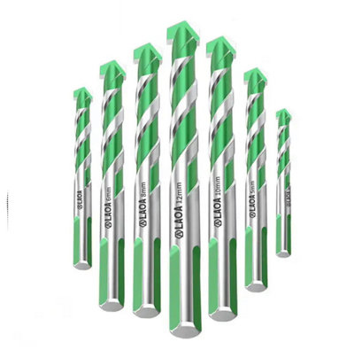 LAOA masonry tile drill bits set 7 pcs sizes 3-12mm Super Hard Alloy Twist steel