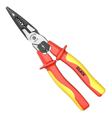 LAOA Multifunctional VDE long nose pliers wire stripper cable cutter 192mm long