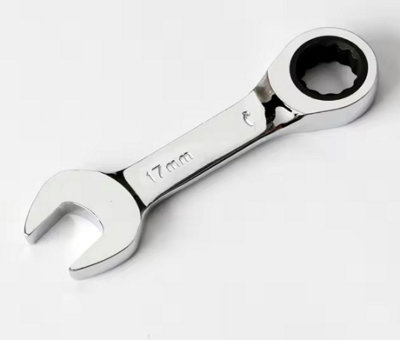 LAOA Stubby ratchet combination spanner wrench 17mm, 72T ratchet CrV steel