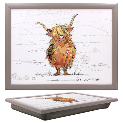 Lap Tray with Bean Bag Hamish Highland Bug Art Cushioned Laptop Breakfast Tray