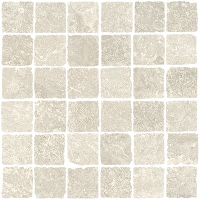 Lapis Beige & White Stone Effect Mosaic Tile 300 x 300mm