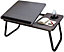 Laptop Bed Table Computer Notebook Desk Stand with Foldable Legs & Cup Slot Tray - Black