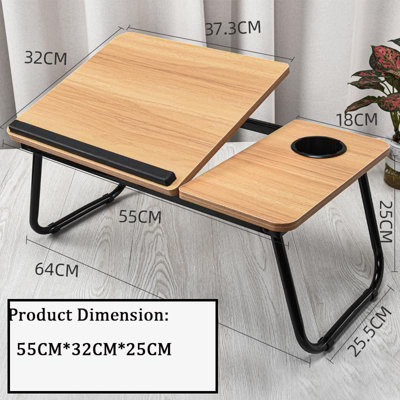 HOMCOM Portable Laptop Desk Notebook Tray PC Bed Table Drawer Adjustable  Bamboo