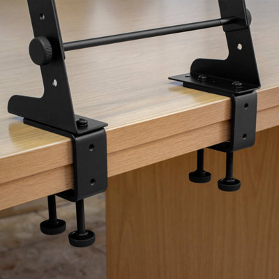 Laptop/DJ Stand - Clamps & Foam Base, Adjustable Height