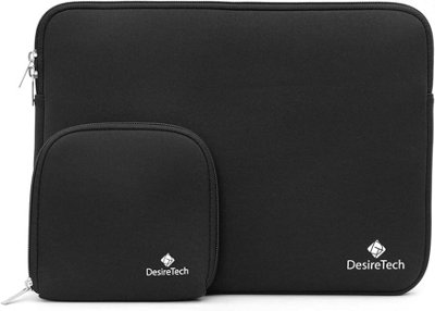 Laptop Sleeve Case with Small Accessory Bag  Compatible with Apple MacBook Pro, Air, Microsoft Surface Soft Plush Inner   Black