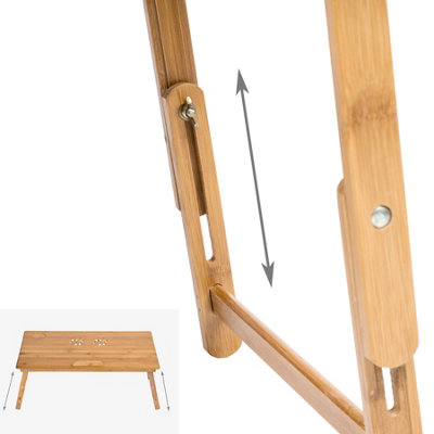 Laptop Stand - 4 angles of inclination, with 2 storage areas, 72 x 35 x ...