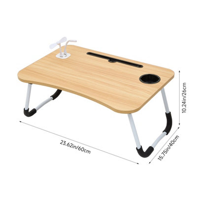 Laptop Table With USB Port, Fan, LED Light, Drawer, Foldable Computer ...