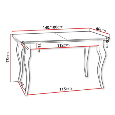 LARA Extendable Dining Table Set with 6 ST63 Dining Chairs MDF HDF ...