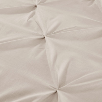 Lara Luxury Ruched Natural Duvet Cover Set