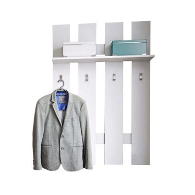 Lara Wall Mounted Coat Hanger 80cm White DIY at B Q
