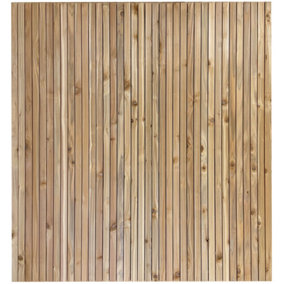 Larch Slatted Fence Panels - Vertical - 2100mm Wide x 1800mm High - 6mm Gaps