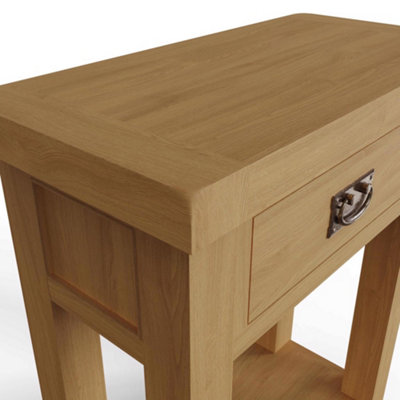 Large 1 Drawer Telephone Table Solid Natural Oak