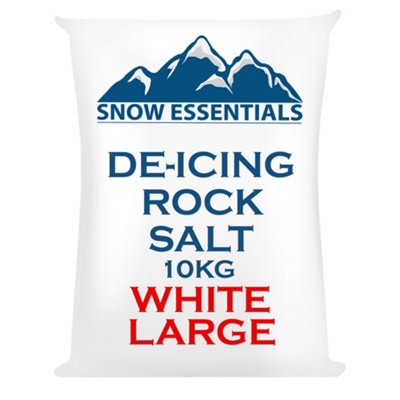 Large 10kg White Deicing Rock Salt Grit For Snow & Ice Removal by Laeto Snow Essentials