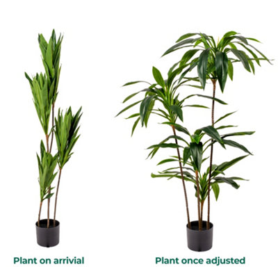 LARGE 120CM ARTIFICIAL DRACAENA MARGINATA DRAGON TREE - INDOOR HOUSEPLANTS  WITH REALISTIC FAUX FOLIAGE -HOME AND OFFICE