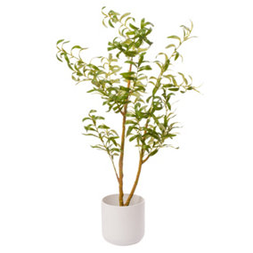 Large 130cm Artificial Olive Tree Plant - Olea Europaea Indoor Houseplant with Realistic Faux Foliage Home and Office Décor