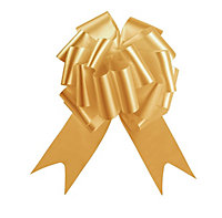 Large 30mm/3cm Ribbon Pull Bows Gold for All Occation Decoration , 10PK