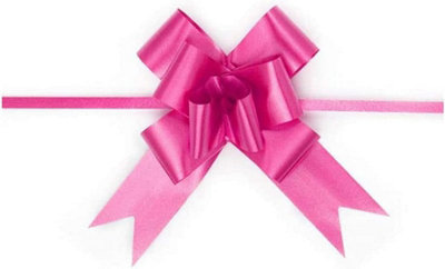 Large 30mm/3cm Ribbon Pull Bows Hot Pink for All Occation Decoration , 20PK