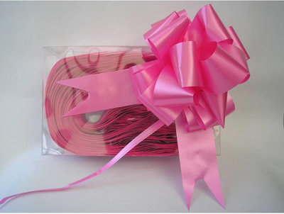Large 30mm/3cm Ribbon Pull Bows Hot Pink for All Occation Decoration , 40PK