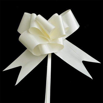 Large 30mm/3cm Ribbon Pull Bows Ivory for All Occation Decoration , 30PK