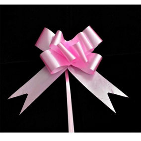 Large 30mm/3cm Ribbon Pull Bows Light Pink for All Occation Decoration , 30PK