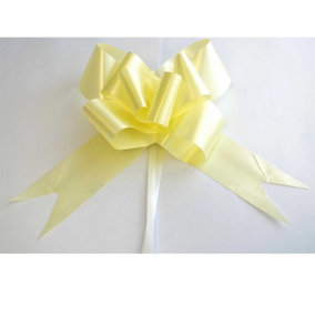 Large 30mm/3cm Ribbon Pull Bows Light Yellow for All Occation Decoration , 10PK