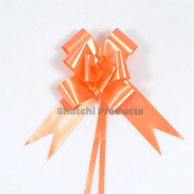 Large 30mm/3cm Ribbon Pull Bows Orange for All Occation Decoration , 10PK