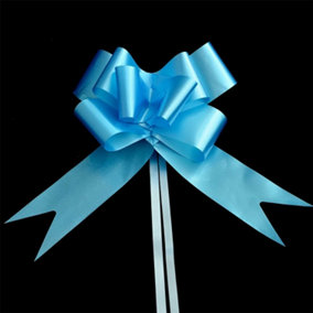 Large 30mm/3cm Ribbon Pull Bows Pale Blue for All Occation Decoration , 40PK