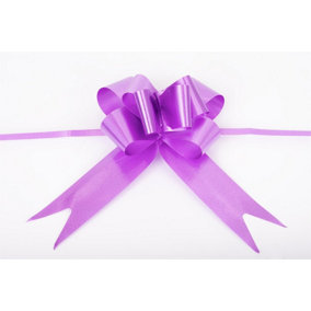 Large 30mm/3cm Ribbon Pull Bows Purple for All Occation Decoration , 10PK